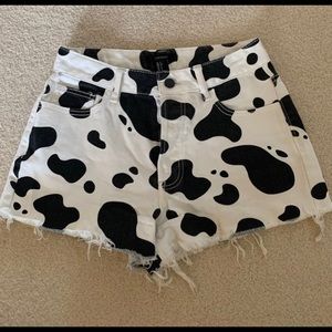 Cow print shorts
